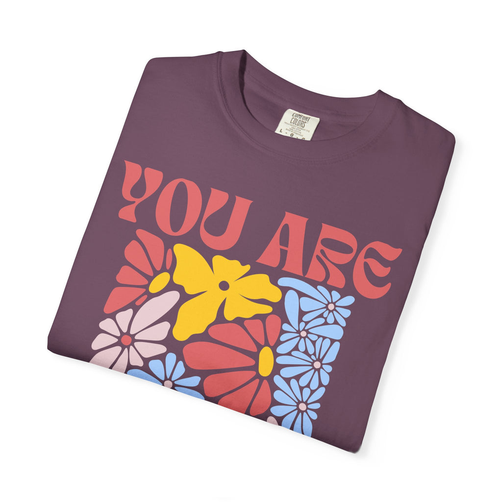 You Are Awesome Floral T-Shirt — Positive Vintage Flower Graphic Tee