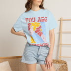 You Are Awesome Floral T-Shirt — Positive Vintage Flower Graphic Tee