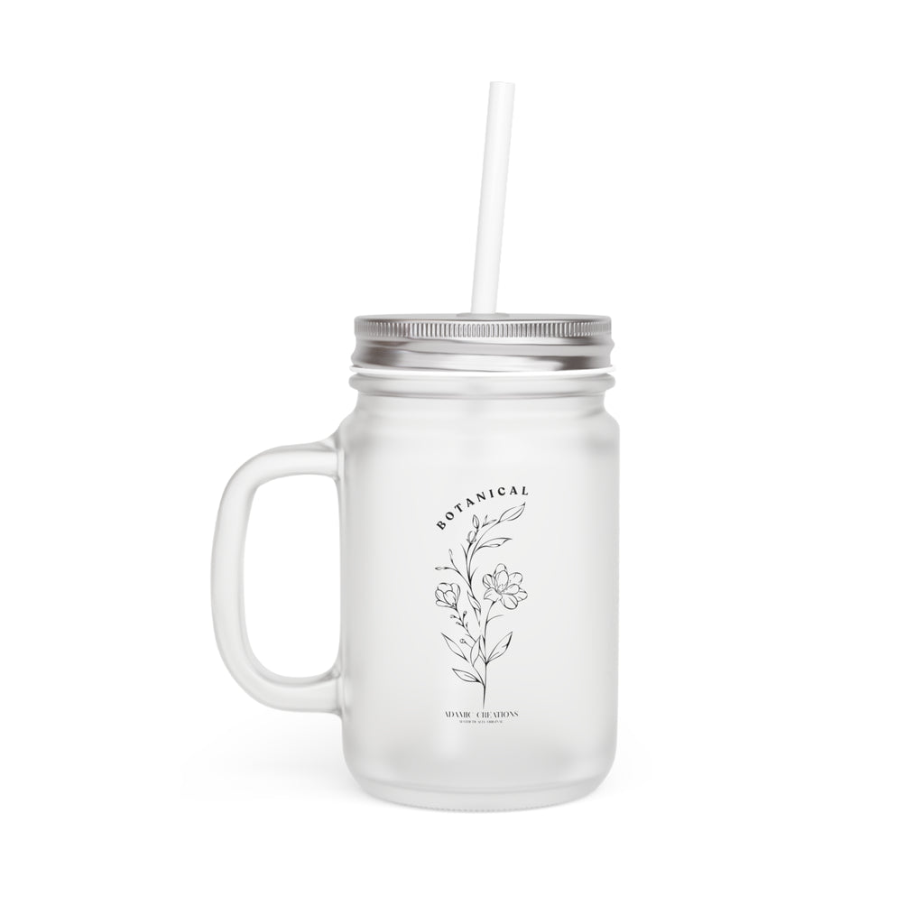 Botanical Glass Drinking Jar