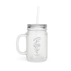 Botanical Glass Drinking Jar
