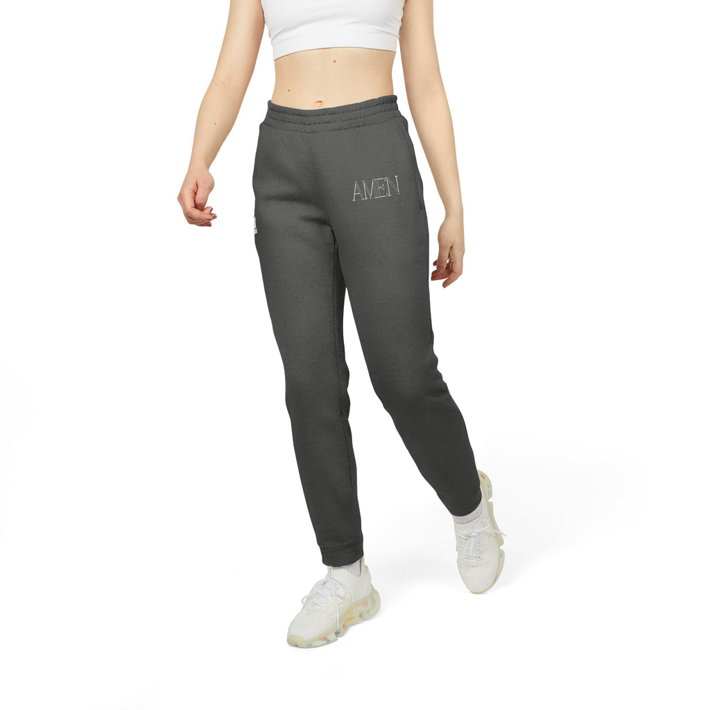AMEN Unisex Fleece Joggers for Comfort, Stylish Athletic Pants, Perfect for Workouts, Relaxation, Cozy Wear, Gifts for Him/Her