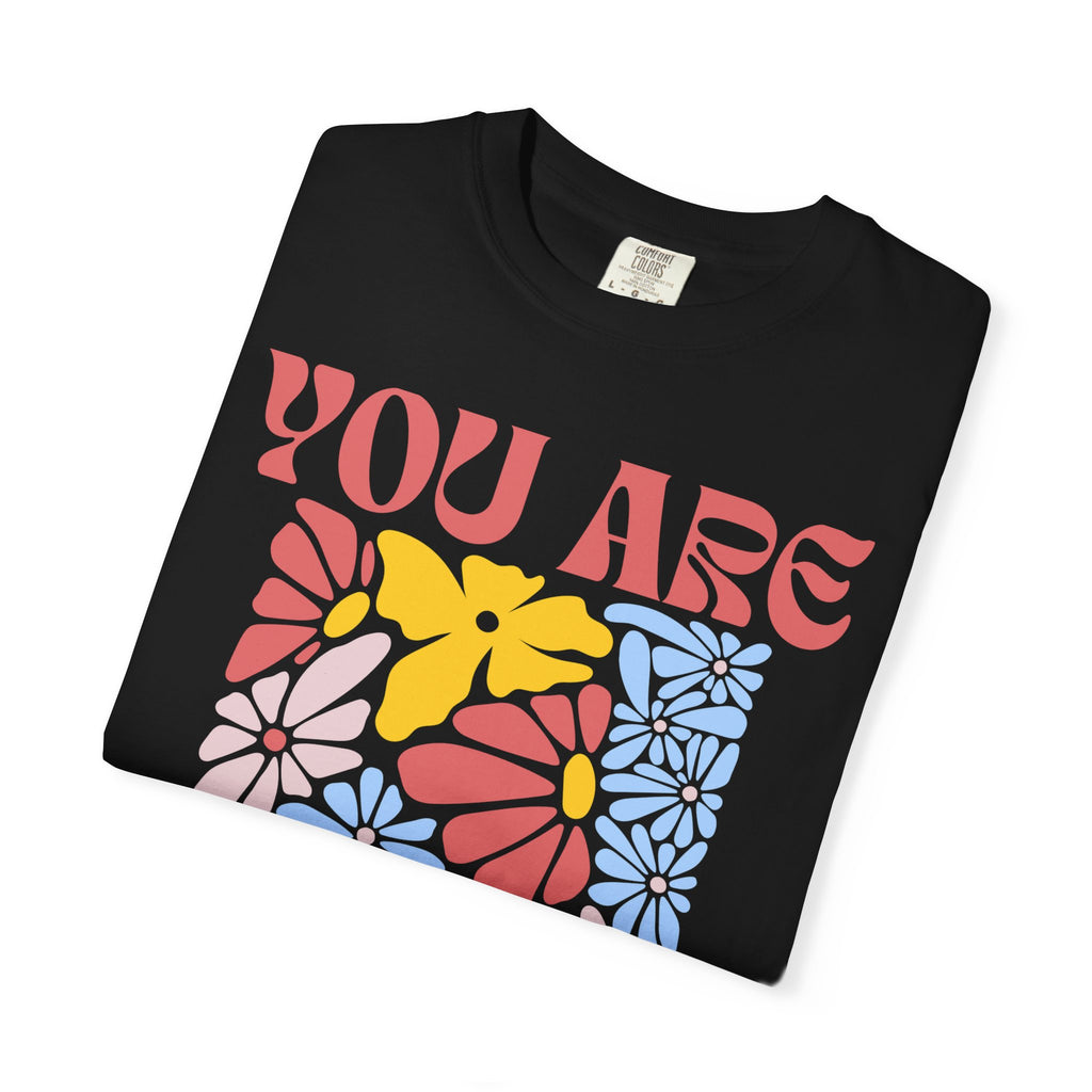 You Are Awesome Floral T-Shirt — Positive Vintage Flower Graphic Tee