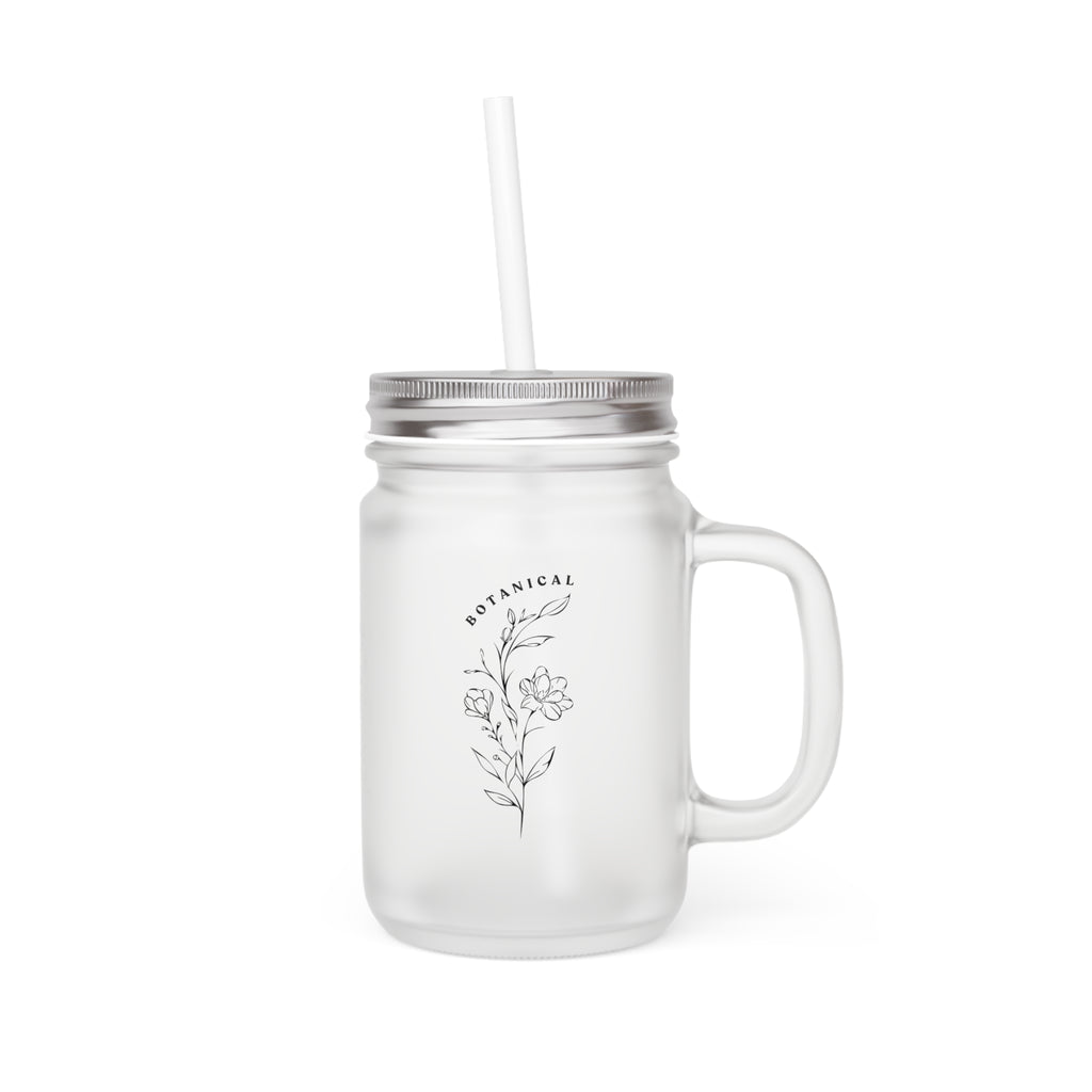 Botanical Glass Drinking Jar