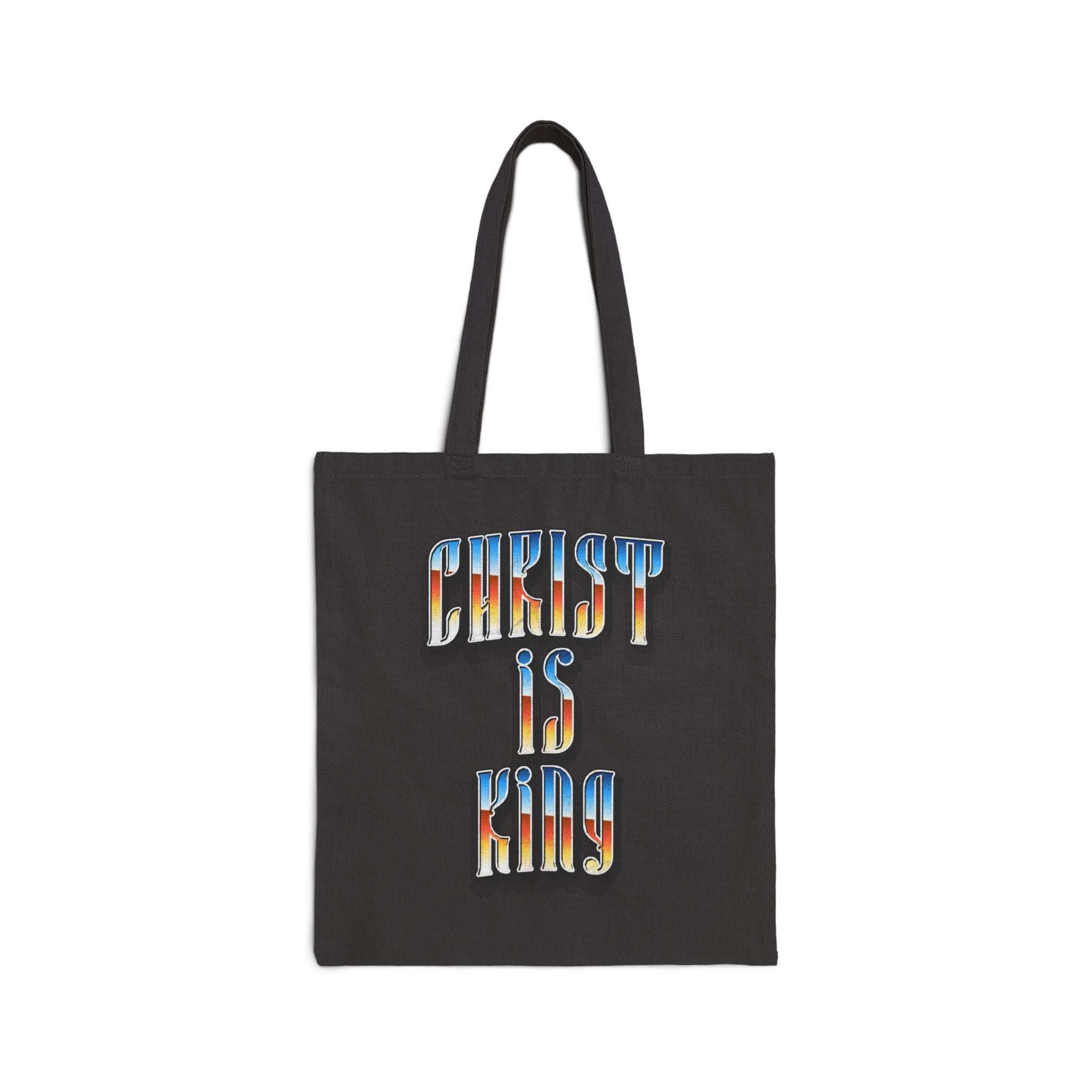 Christ Is King Tote Bag | Christian Canvas Tote | Faith Based Reusable Market Bag | Religious Gift for Believers
