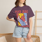 You Are Awesome Floral T-Shirt — Positive Vintage Flower Graphic Tee
